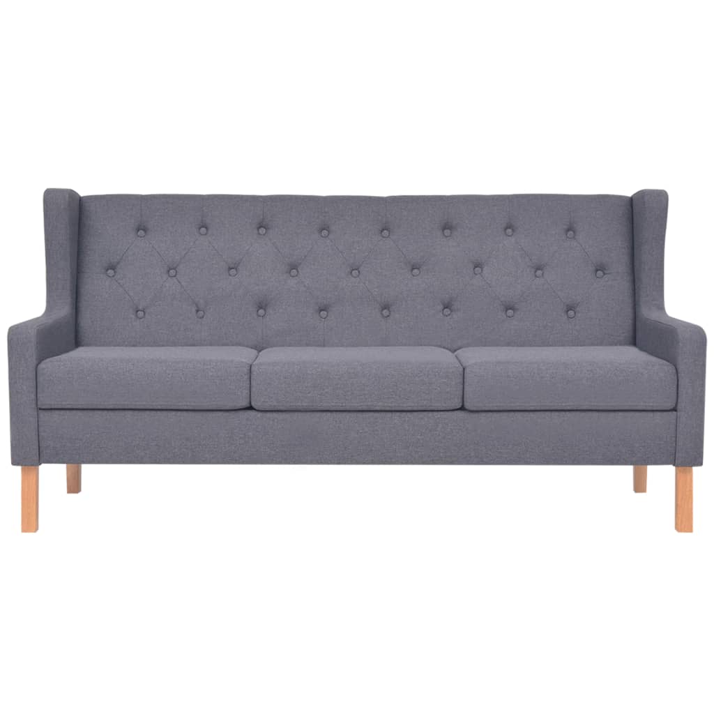 Sofa Set 3 Pieces Fabric Grey
