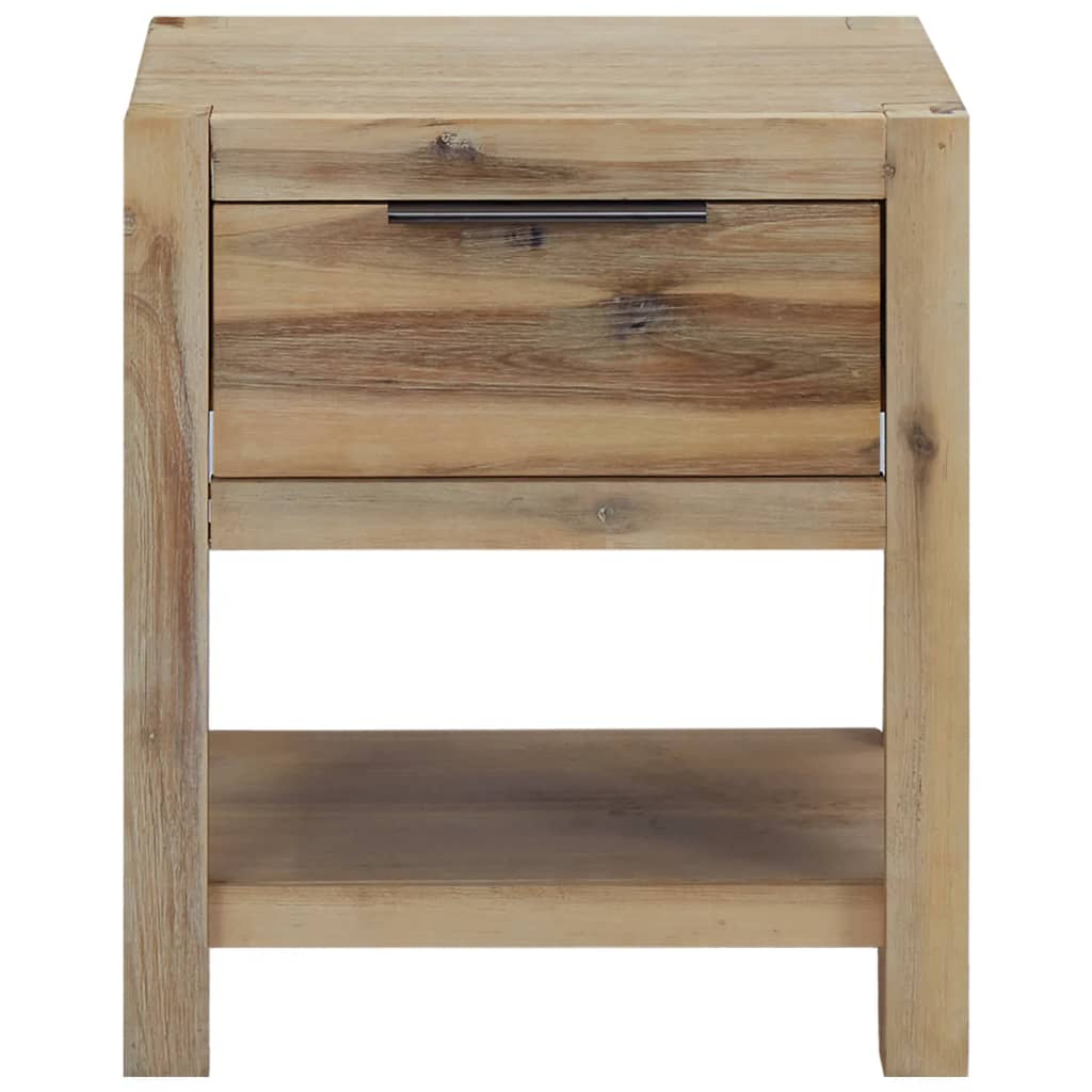 Nightstand with Drawer Solid Acacia Wood
