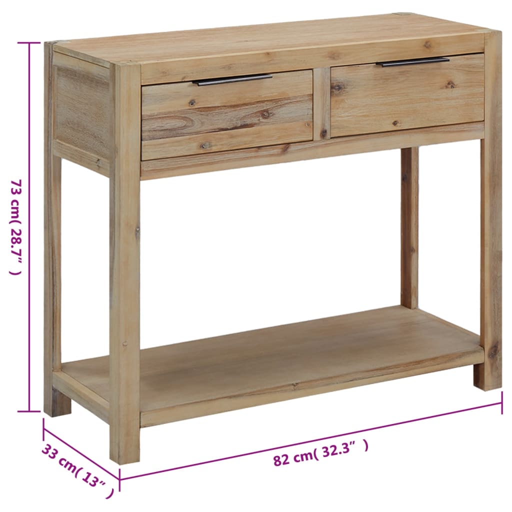 Console Table Solid Acacia Wood 82x33x73cm