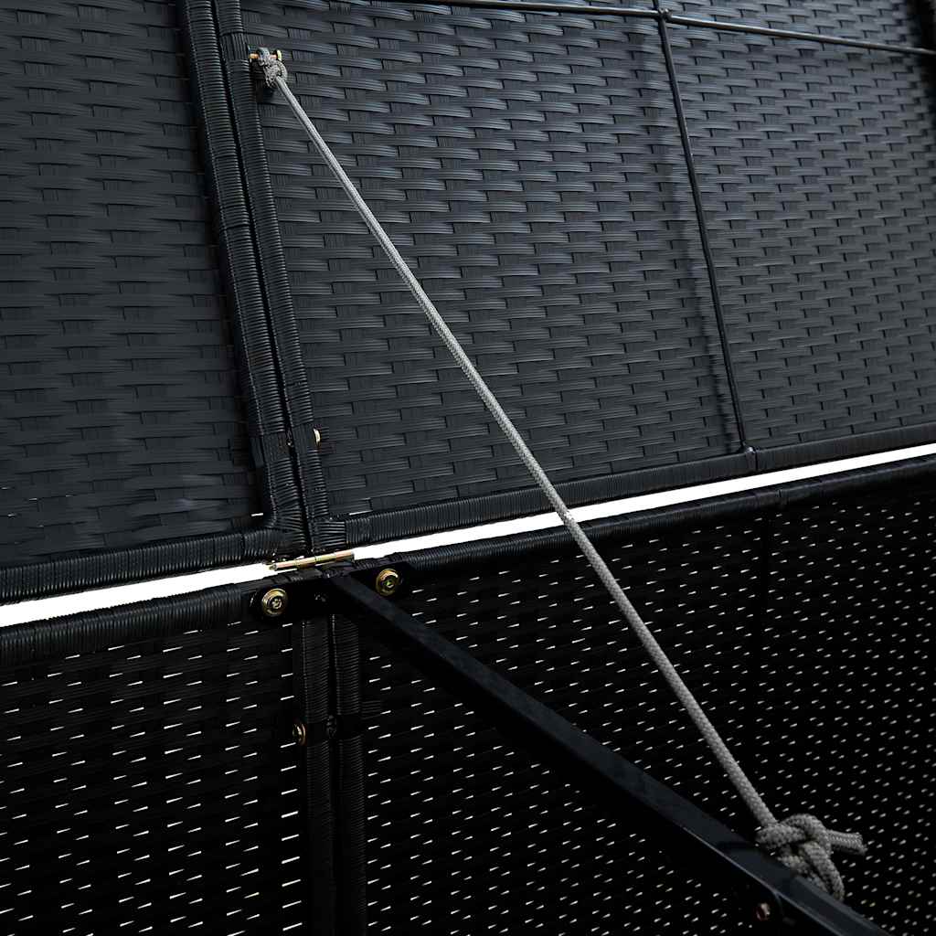 Double Wheelie Bin Shed Poly Rattan Black | Rattan finish