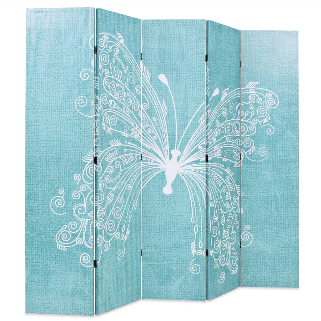 Folding Room Divider Durable Butterfly Blue