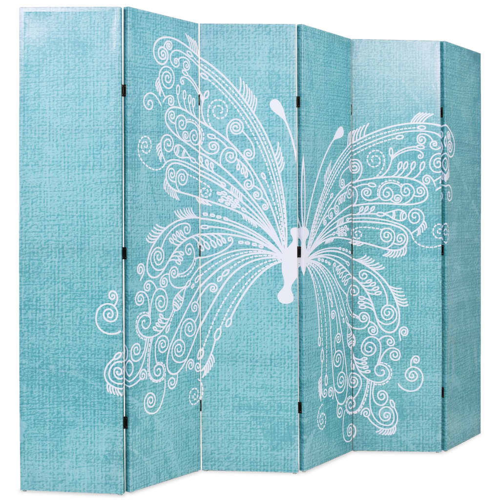 Folding Room Divider Butterfly Blue