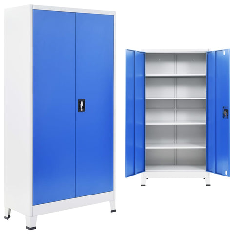 Office Cabinet Metal Grey and Blue