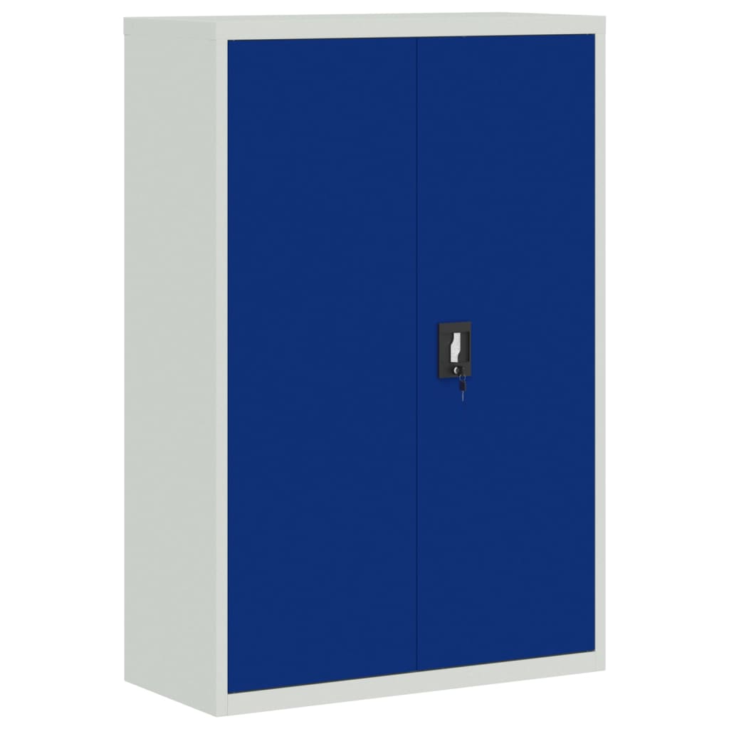Office Cabinet Metal Grey & Blue