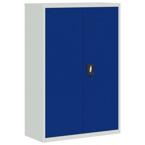Office Cabinet Metal Grey & Blue