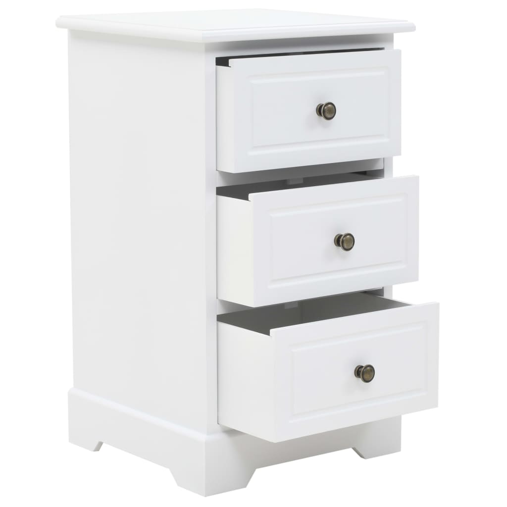Bedside Cabinet MDF and Pinewood White