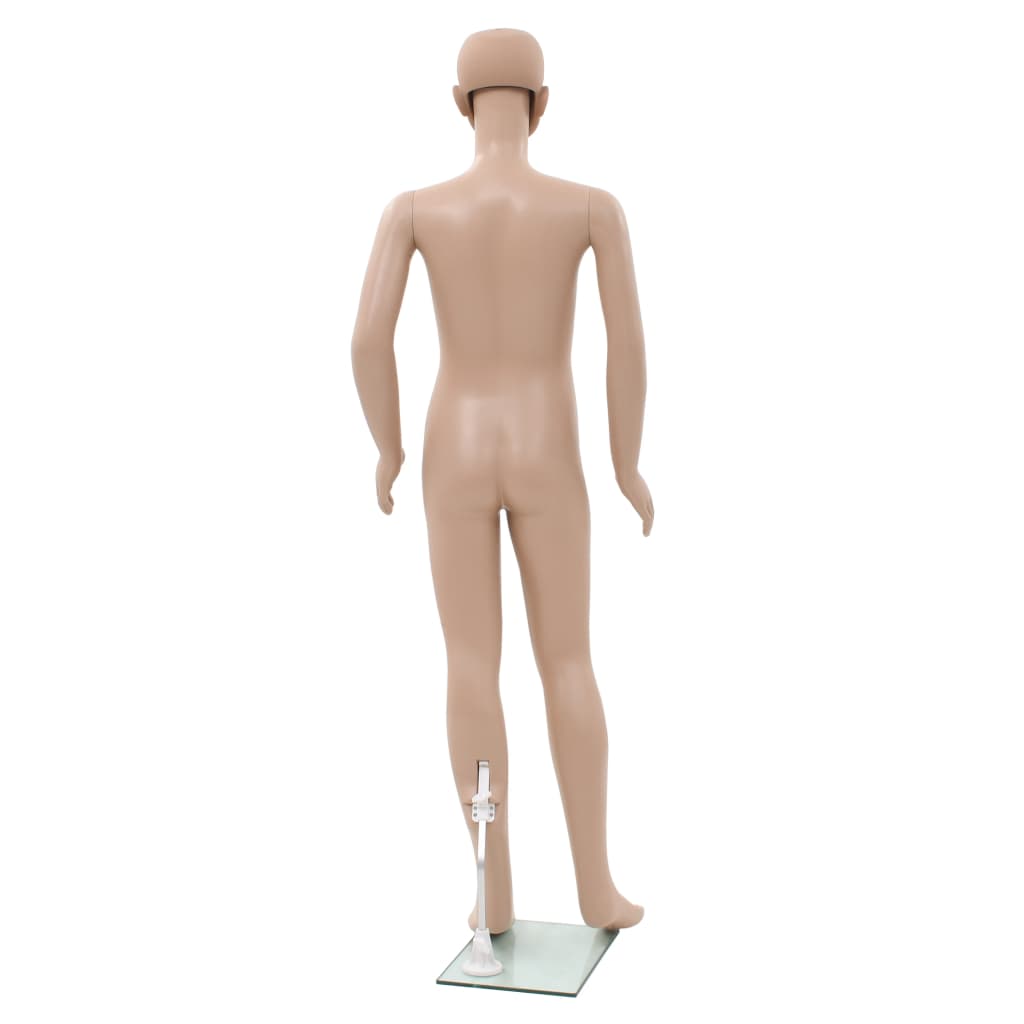 Full Body Child Mannequin with Glass Base Beige 140 cm