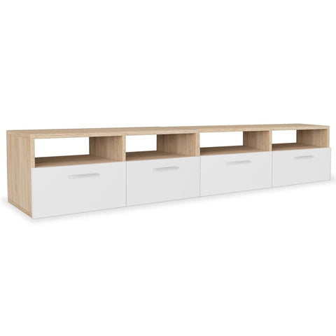 TV Cabinets 2 pcs Chipboard Oak and White