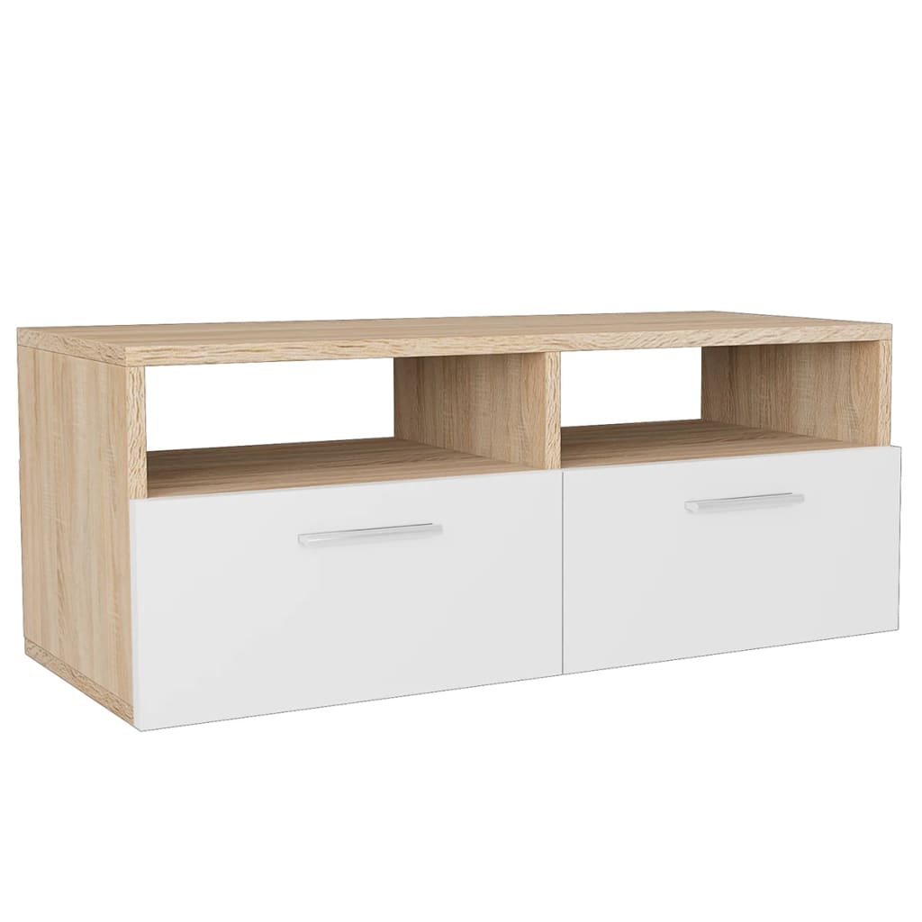 TV Cabinets 2 pcs Chipboard Oak and White