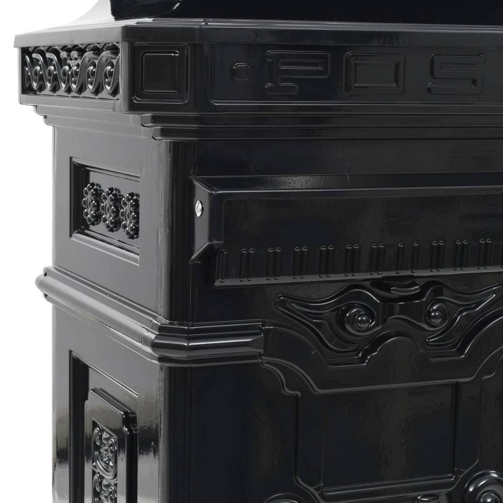 Vintage Aluminium Pillar Letterbox Rustproof Black | Simpledeals
