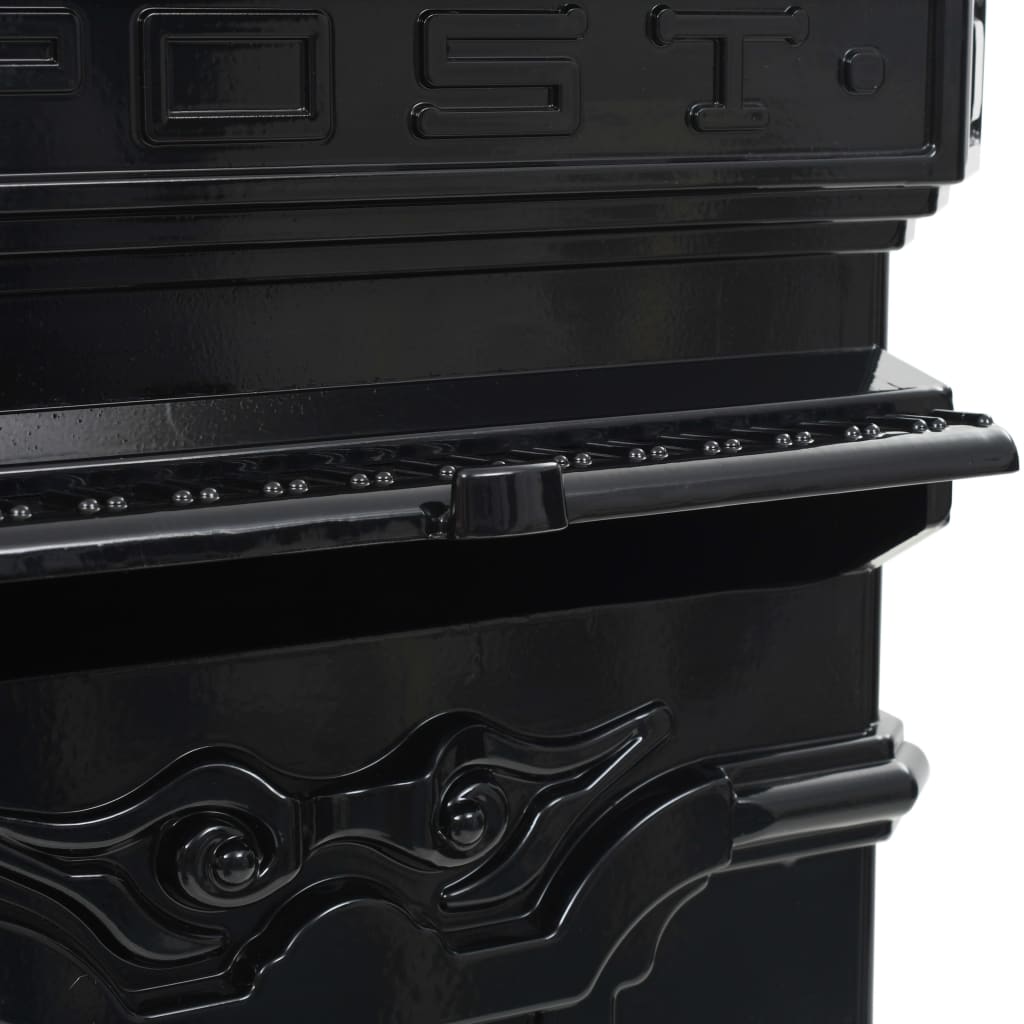 Vintage Aluminium Pillar Letterbox Rustproof Black | Simpledeals