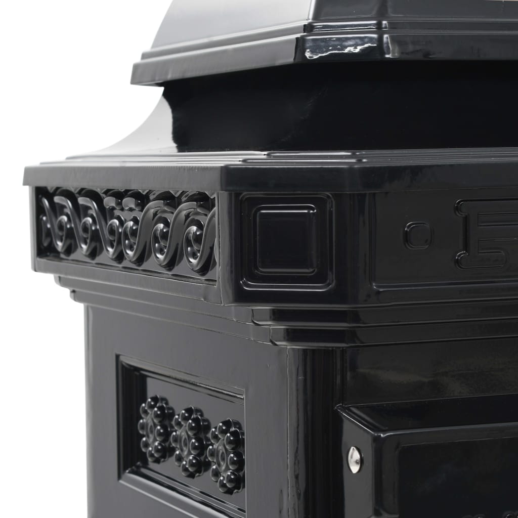 Vintage Aluminium Pillar Letterbox Rustproof Black | Simpledeals