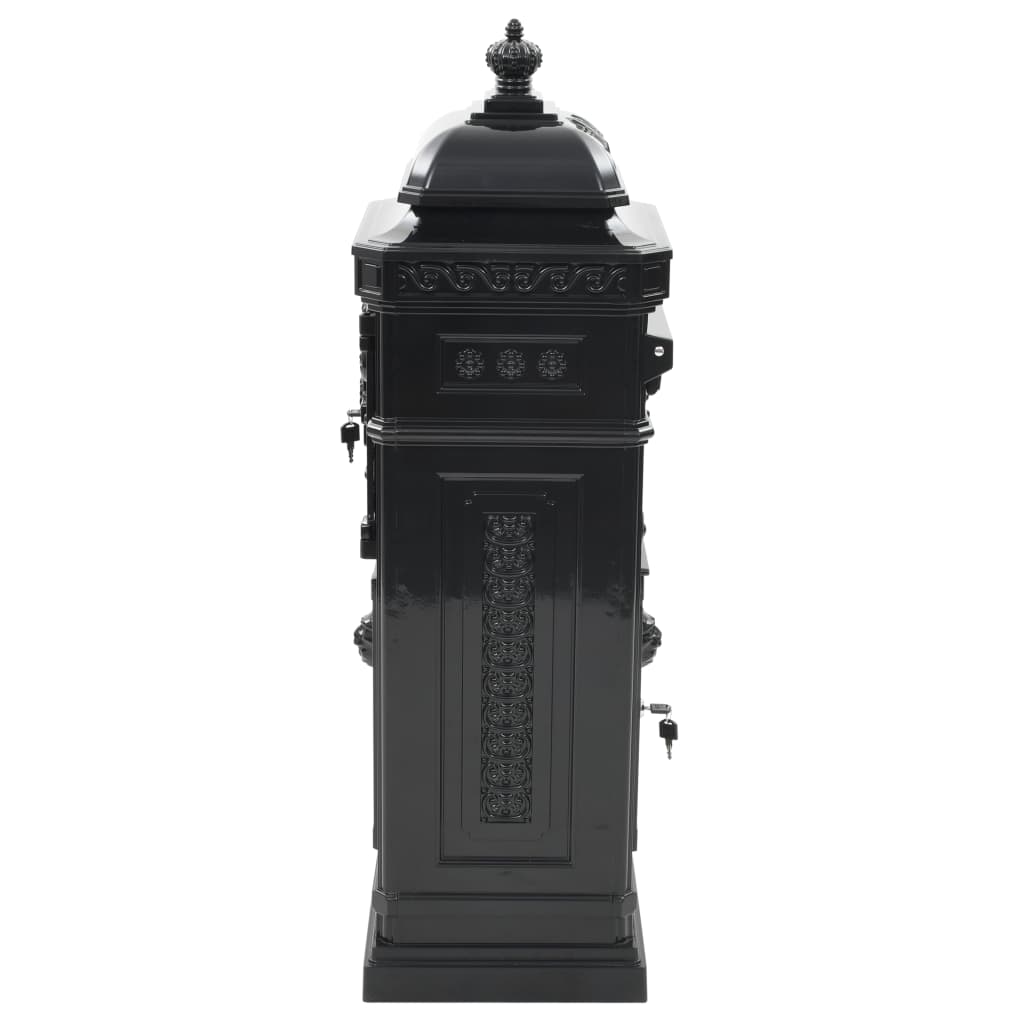 Vintage Aluminium Pillar Letterbox Rustproof Black | Simpledeals