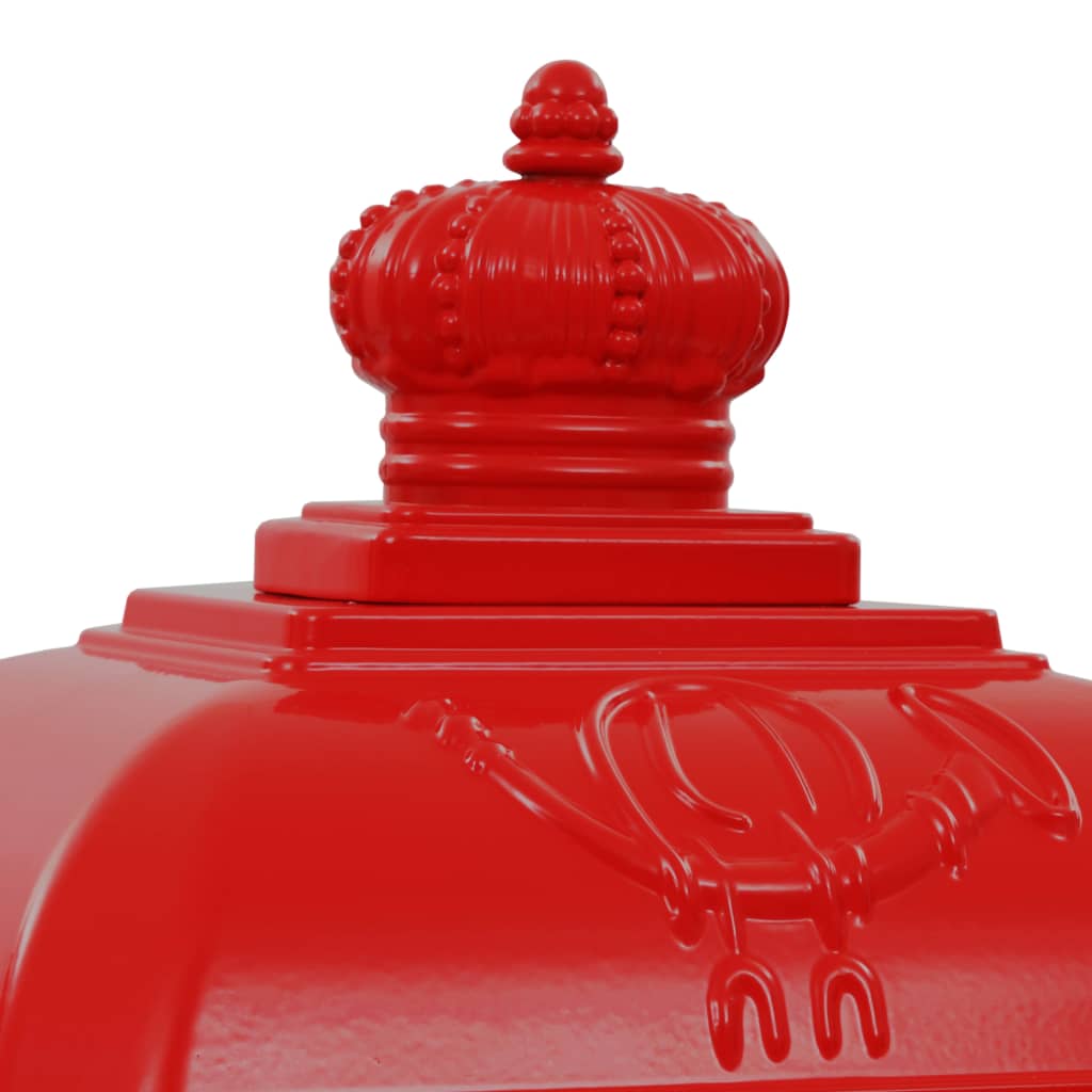 Vintage Red Pillar Letterbox Lockable Aluminium | Simpledeals