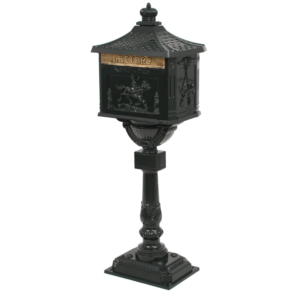 Vintage Pedestal Letterbox Cast Aluminium Green | Simpledeals