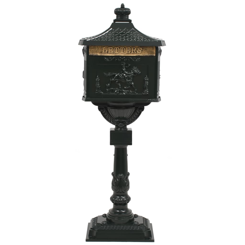 Vintage Pedestal Letterbox Cast Aluminium Green | Simpledeals