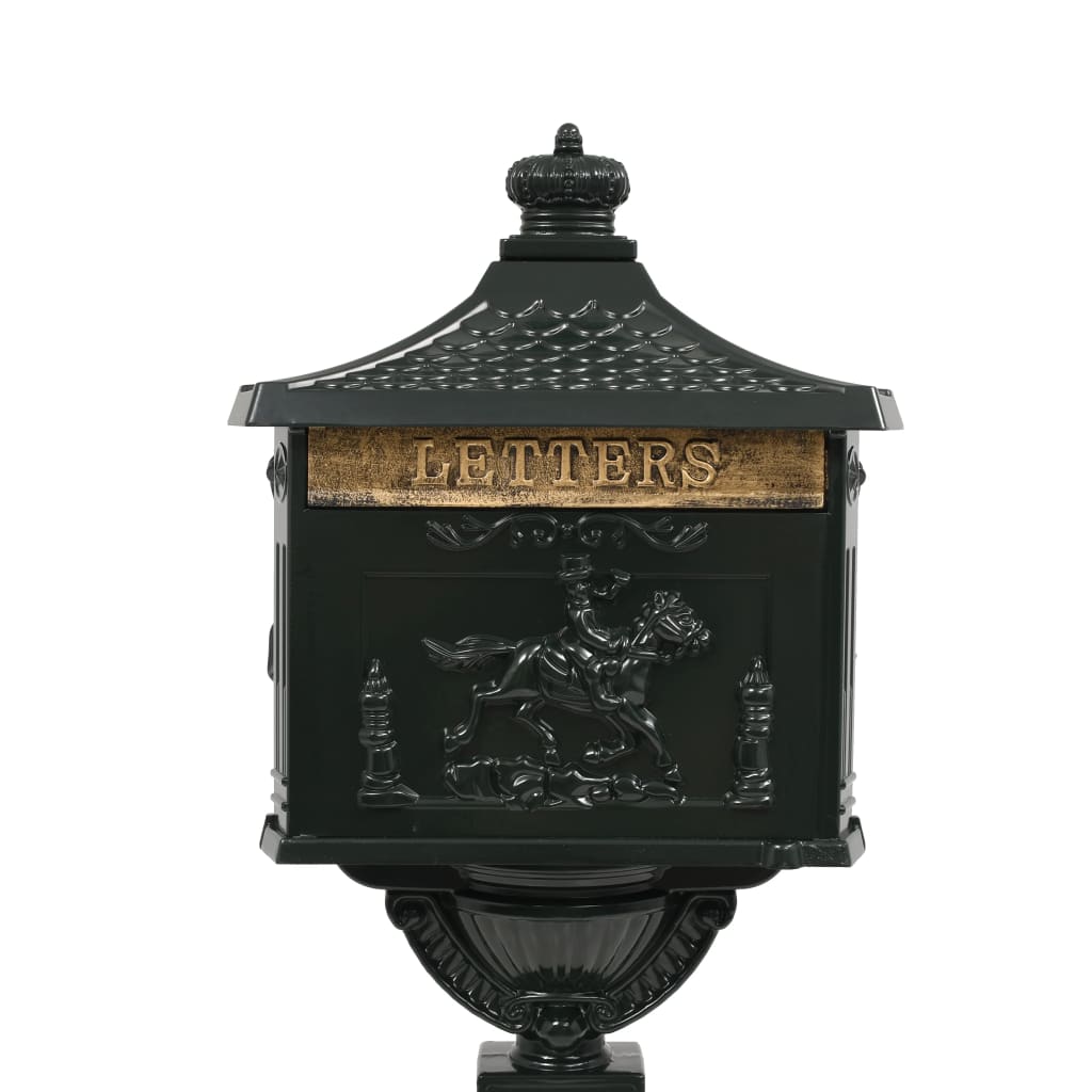 Vintage Pedestal Letterbox Cast Aluminium Green | Simpledeals