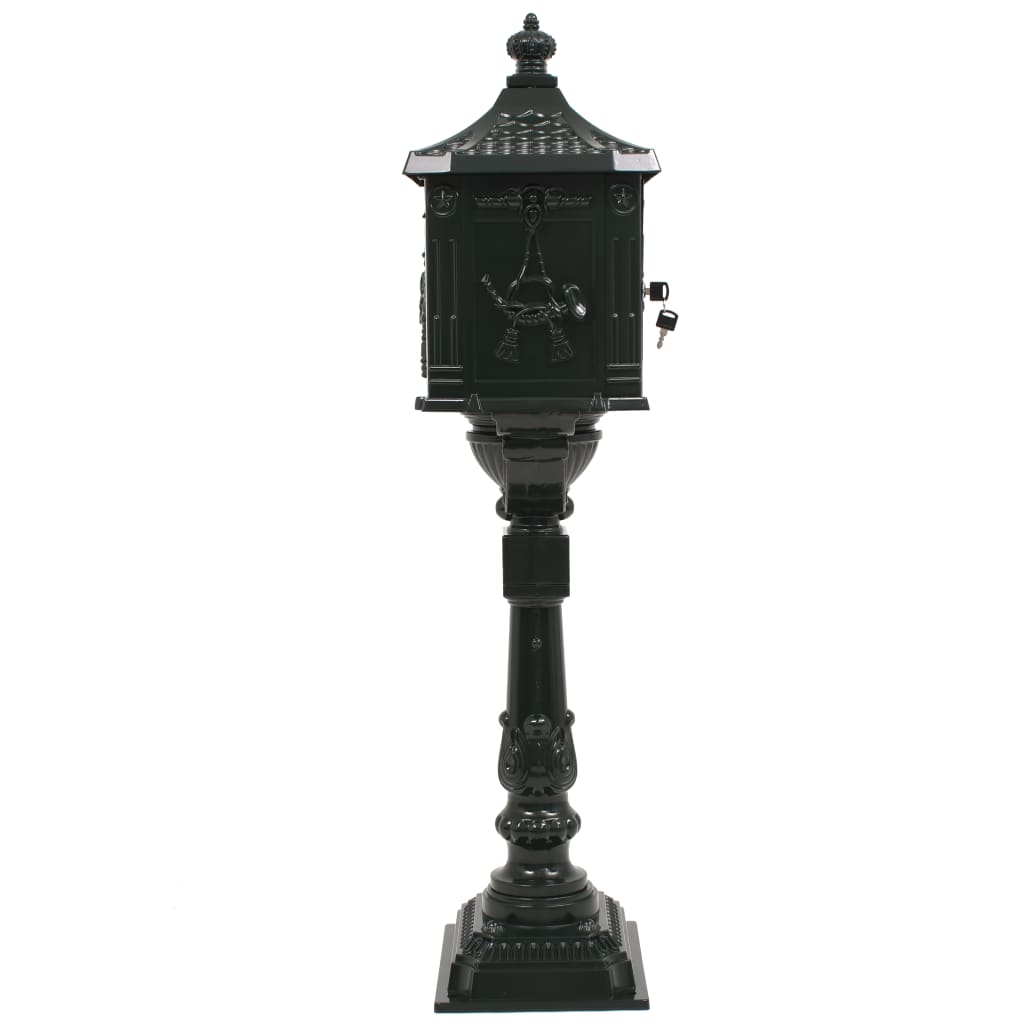 Vintage Pedestal Letterbox Cast Aluminium Green | Simpledeals
