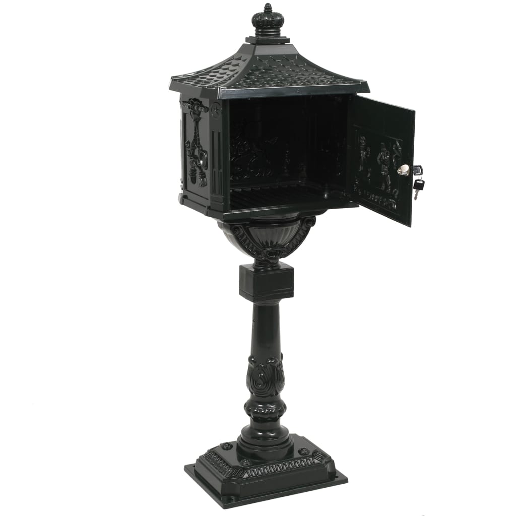 Vintage Pedestal Letterbox Cast Aluminium Green | Simpledeals