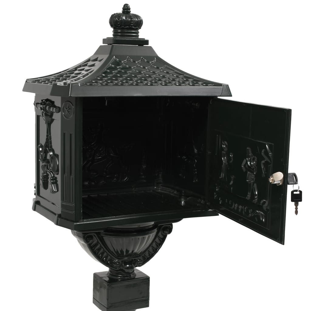 Vintage Pedestal Letterbox Cast Aluminium Green | Simpledeals