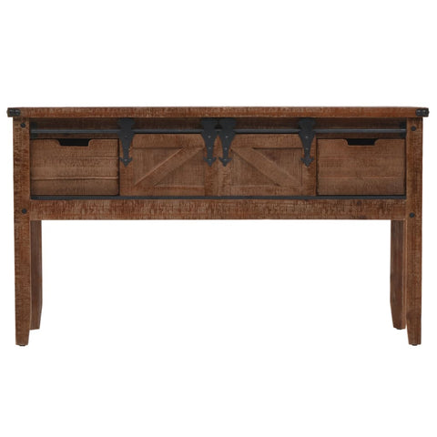 Console Table Solid Fir Wood Brown