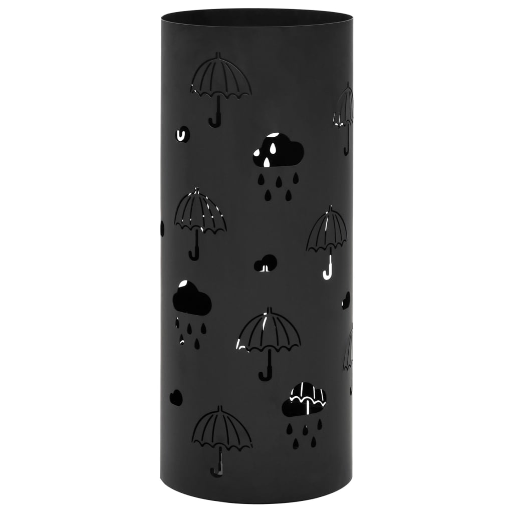 Steel Umbrella Stand Drip Tray Black | Simpledeals