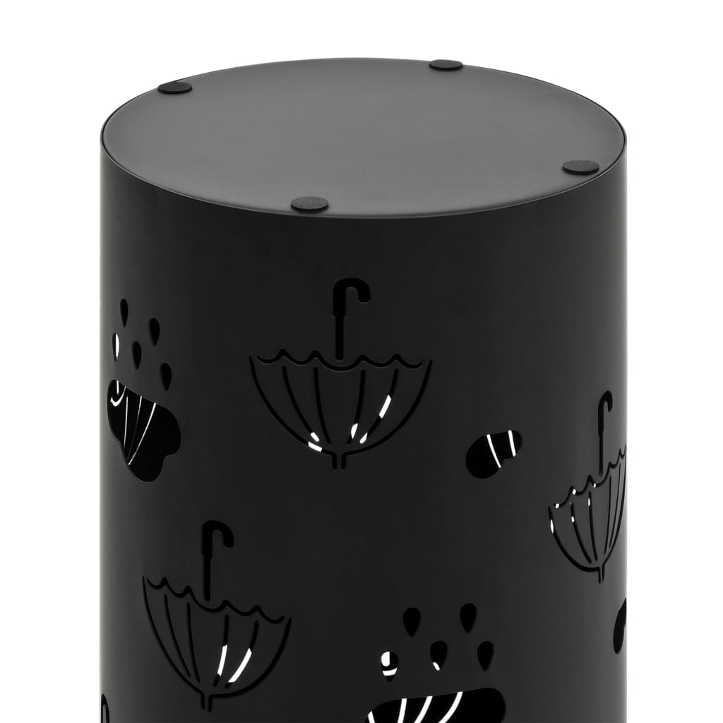 Steel Umbrella Stand Drip Tray Black | Simpledeals