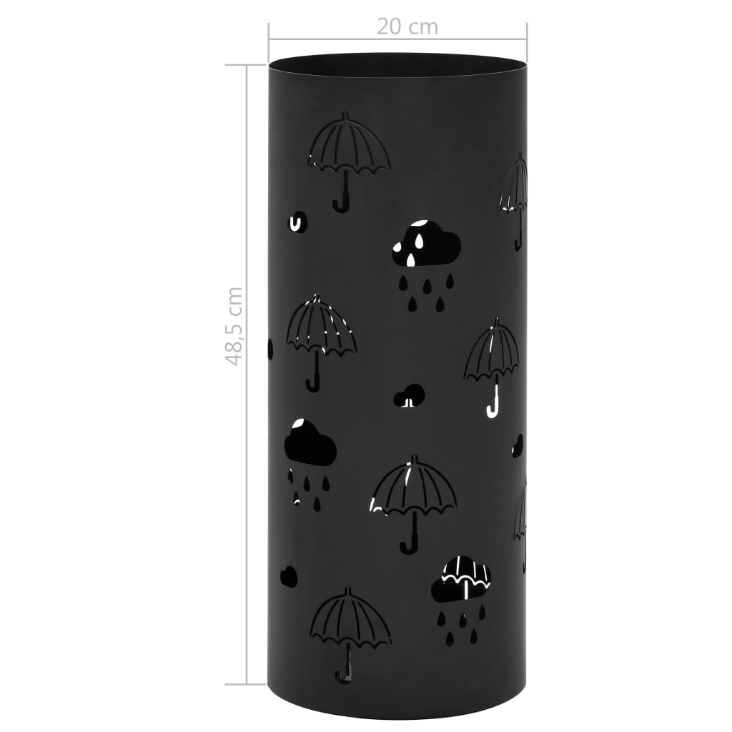 Steel Umbrella Stand Drip Tray Black | Simpledeals
