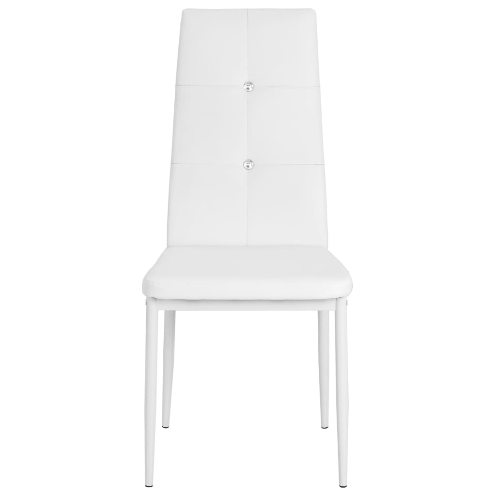 Dining Chairs 2 pcs White Leather