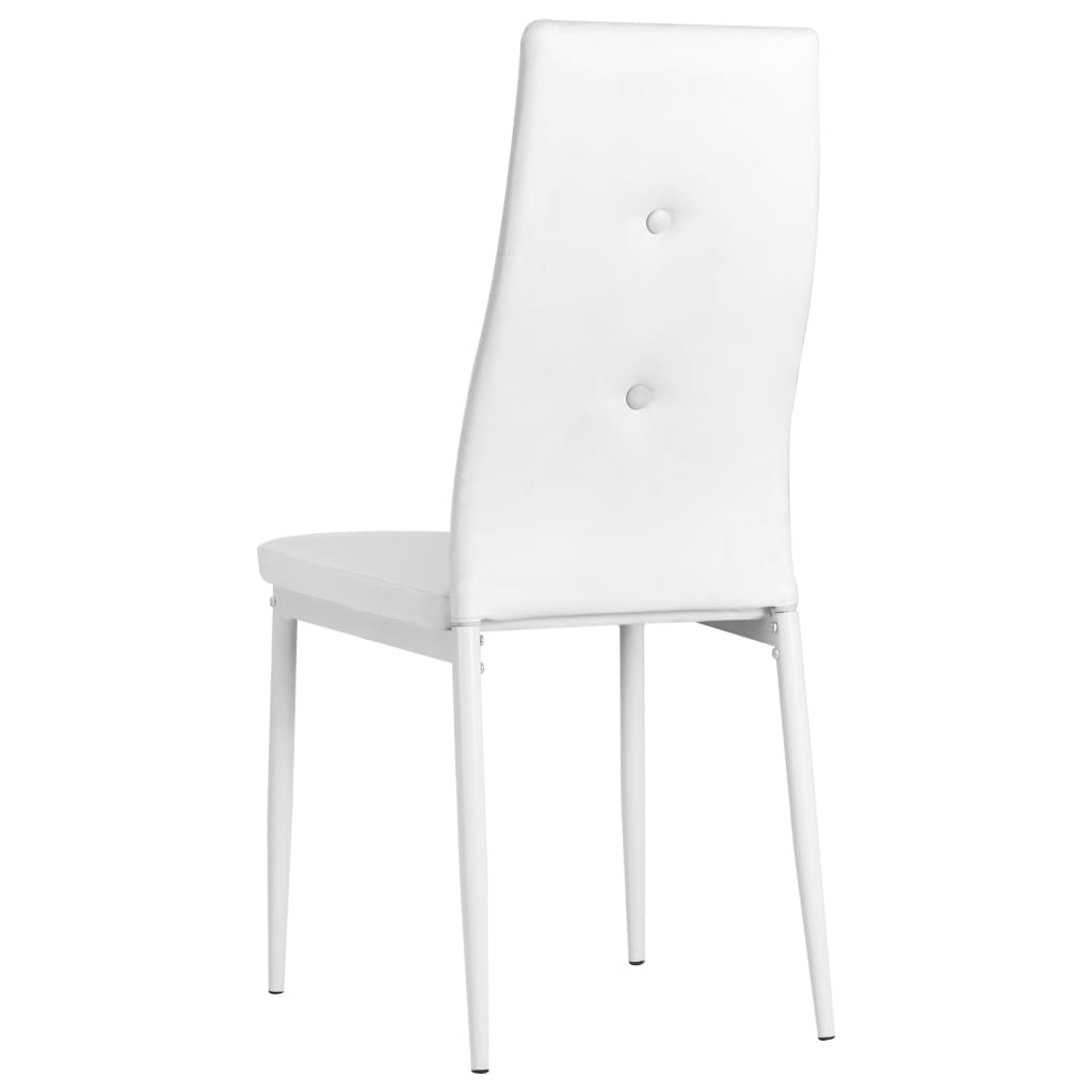 Dining Chairs 2 pcs White Leather