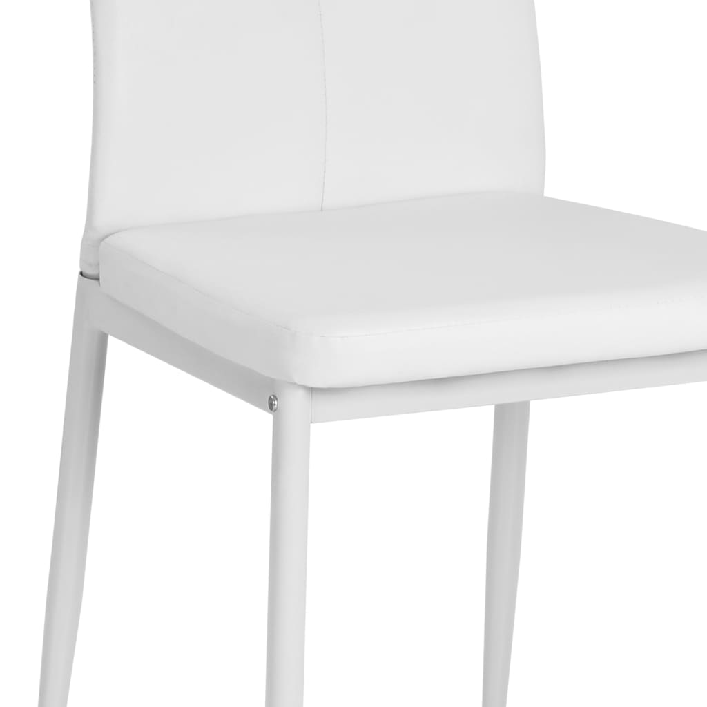 Dining Chairs 2 pcs White Leather