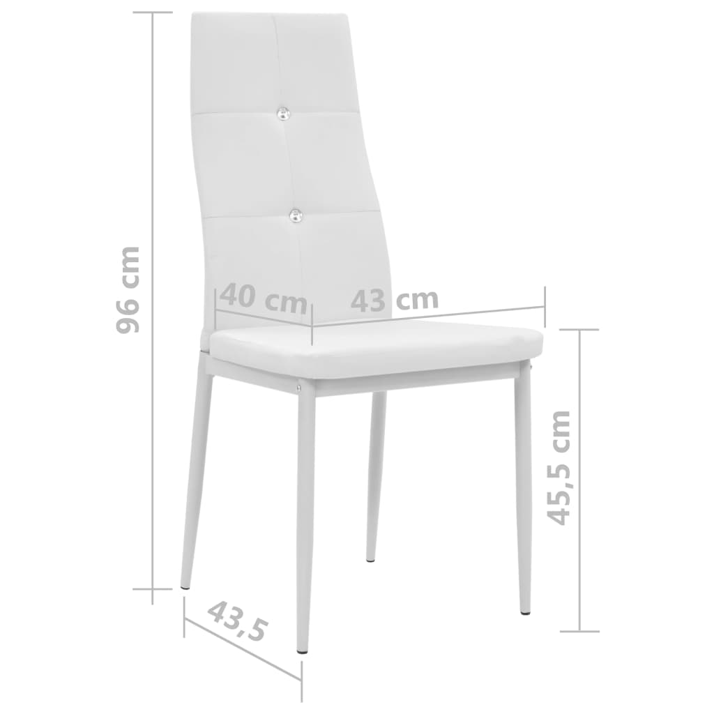 Dining Chairs 2 pcs White Leather