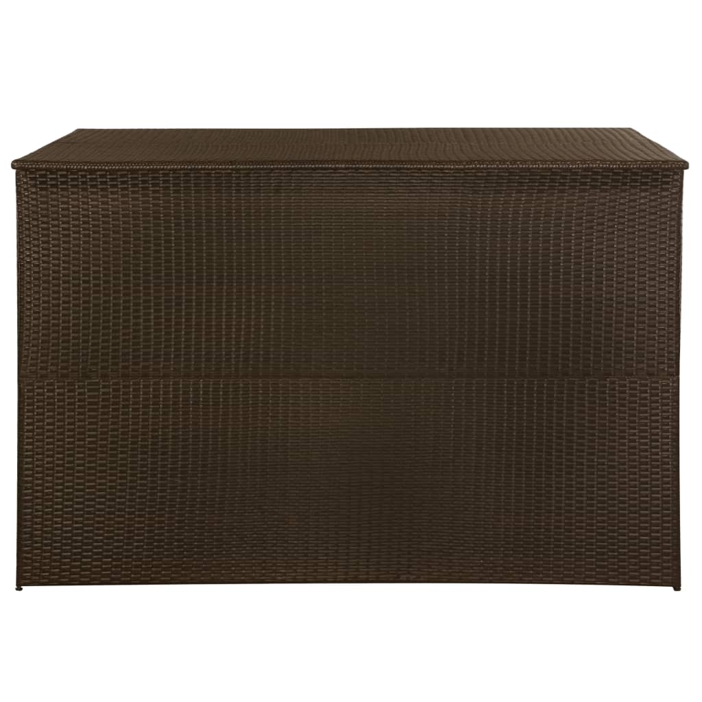 Garden Storage Box Brown  Poly Rattan