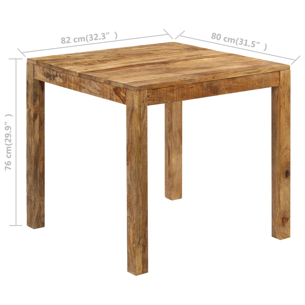 Mango Wood Dining Table Solid 82x80x76cm