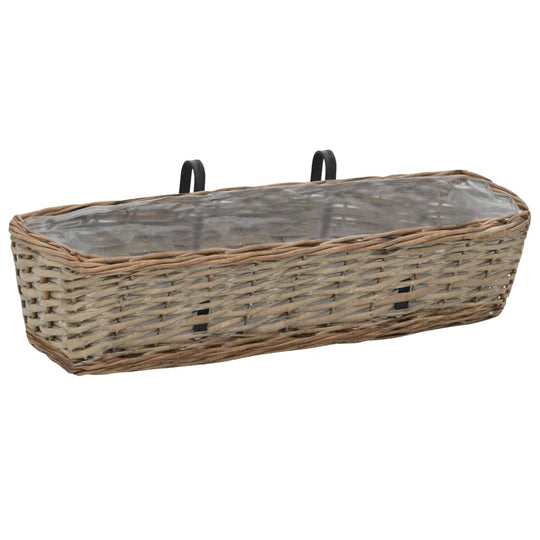 2 pcs Wicker Balcony Planter 60 cm - Pots & Planters