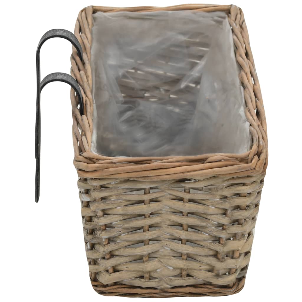 2 pcs Wicker Balcony Planter 60 cm