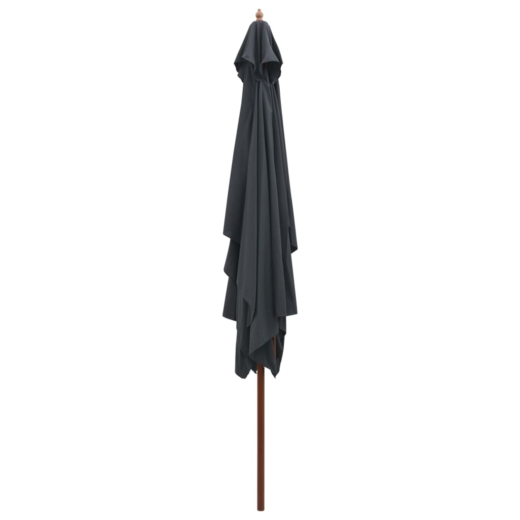 Outdoor Parasol with Wooden Pole Anthracite