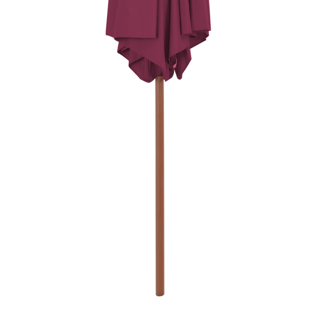Outdoor Parasol with Wooden Pole  Bordeaux Red