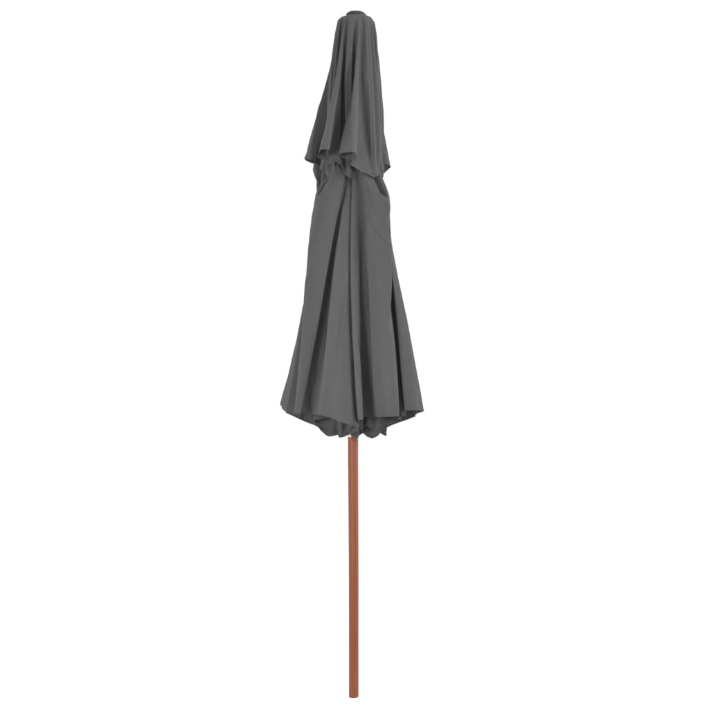 Double Decker Parasol with Wooden Pole 270 cm Anthracite