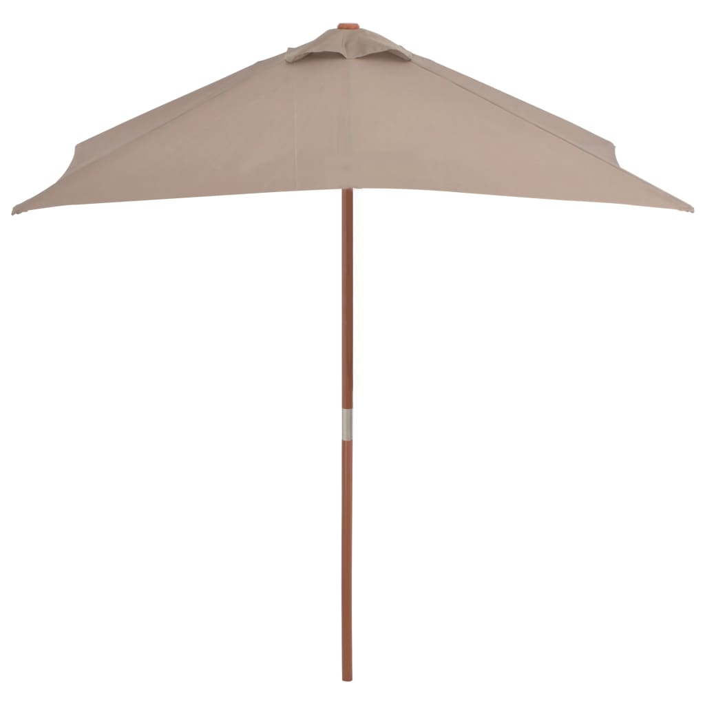 Outdoor Parasol with Wooden Pole - Taupe