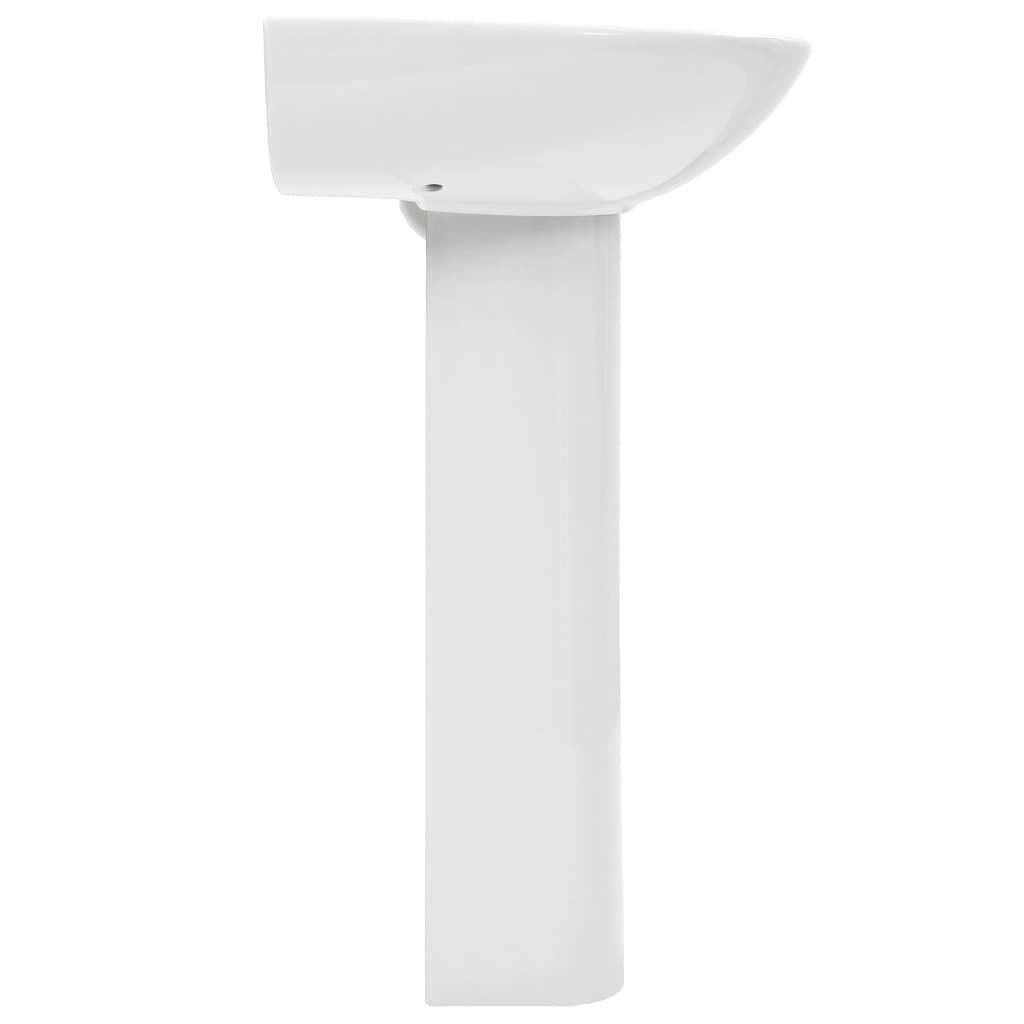 Freestanding Basin with Pedestal Ceramic White  S