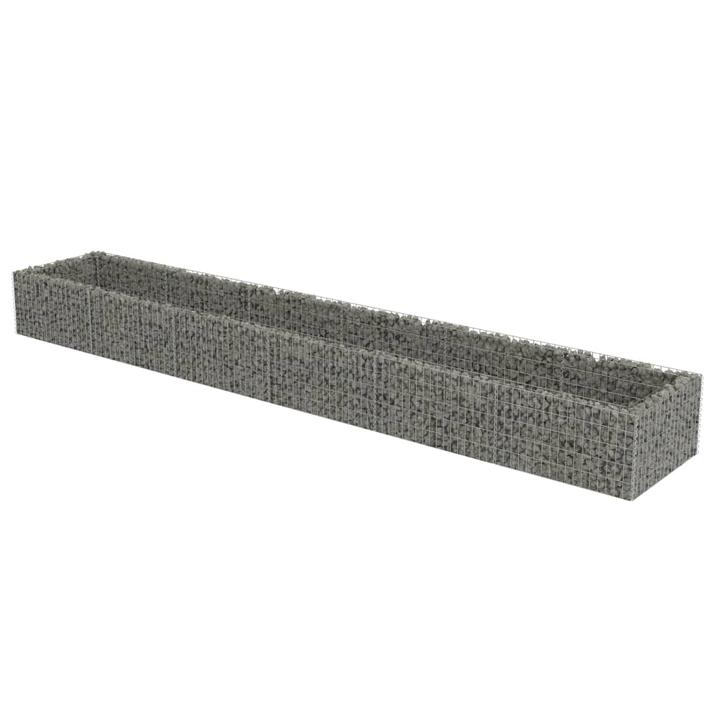 Gabion Planter Galvanised Steel--Silver