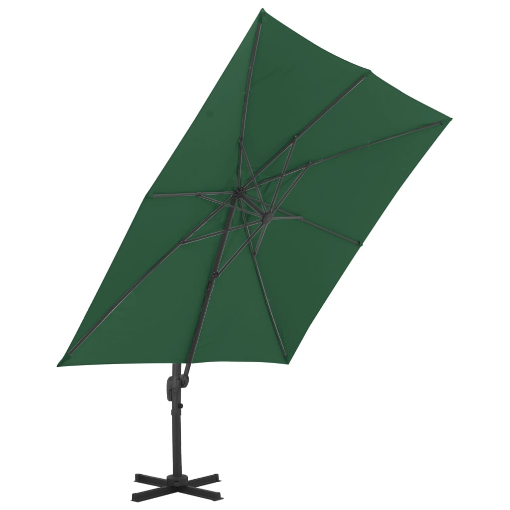 Cantilever Umbrella with Aluminium Pole Green