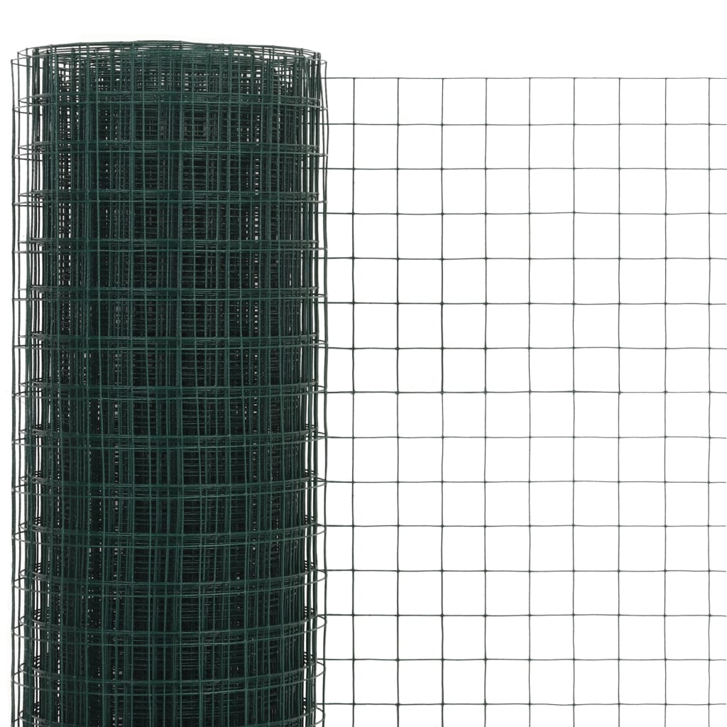 Chicken Wire Fence Steel with PVC Coating  Green XL