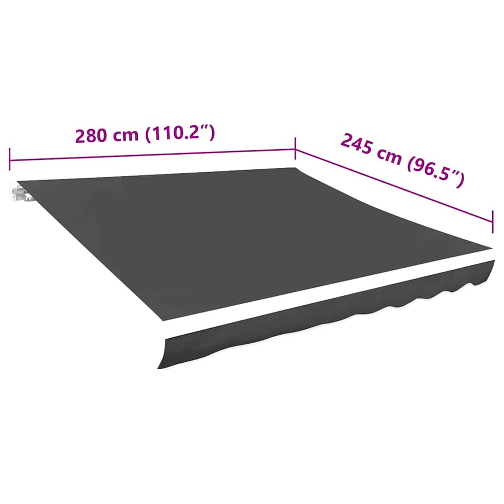 Awning Replacement Canvas 3x2.5m Anthracite | Simpledeals