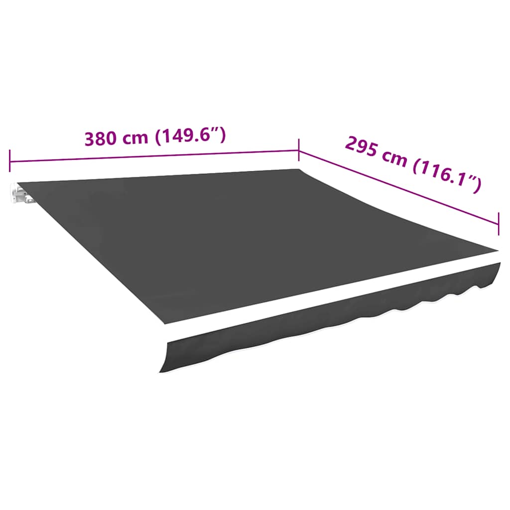 Awning Replacement Canvas 4x3m Anthracite | Simpledeals