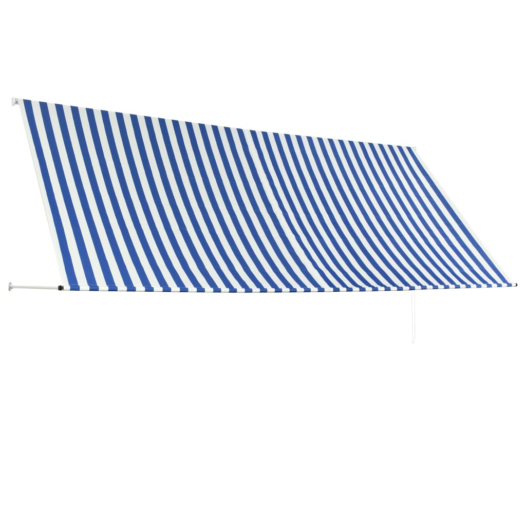 Retractable Awning Blue and White XXL