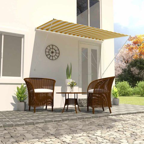 Retractable Awning Yellow and White L