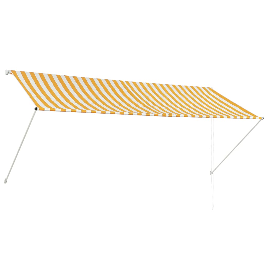 Retractable Awning Yellow and White XL