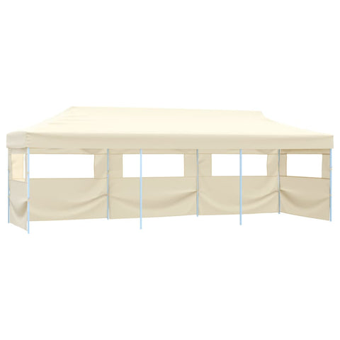 Folding Pop-up Party Tent with 5 Sidewalls  Cream